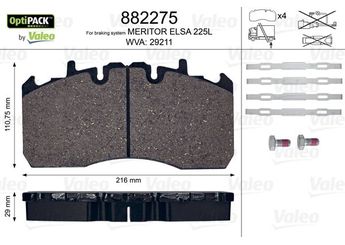 Fren Disk Balata Arka VALEO 882275  68326055