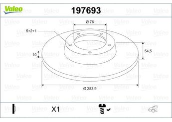 Fren Disk Ayna Arka Sağ ve Sol VALEO 197693  S584113K100 S584113K110 584113K100 58411-3K100 584113K110 58411-3K110 584113S100 58411-3S100
