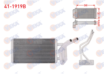 Kalorifer Radyatörü  VEKA 41-1919B  4042576 4166487 YC1H18B539AA YC1H18B539BA YC1H18B539BB