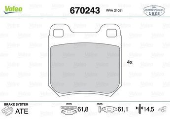 Fren Disk Balata Arka VALEO 670243  1605688 1605878 90273261 90421528 9201354