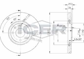 Fren Disk Ayna Ön Sağ ve Sol MGA 50194  424933 1606308280 4246C0 4246P5 424985 9687602180 9809266280 4246.C0 4249.33 4249.85 96 876 021 80 4246.P5