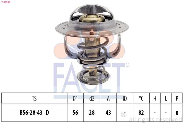 Termostat  Toyota Avensis Verso (M20)(2001->)  MADE IN JAPON WV56TB-82A