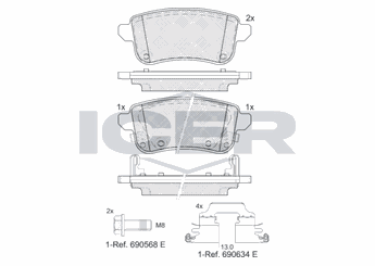 Fren Disk Balata Arka RENAULT ORJINAL 440606659R  440606659R 44 06 066 59R 440607082R 44 06 070 82R