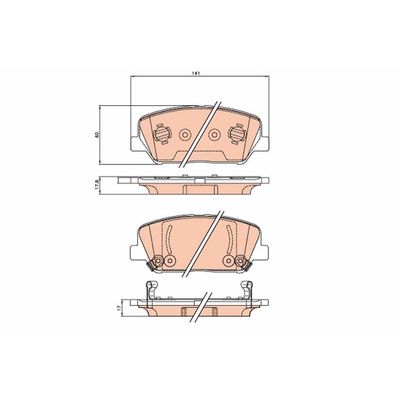 Fren Disk Balata Ön Hyundai Genesis Coupe (BK)(09.2009->)  TRW GDB3621