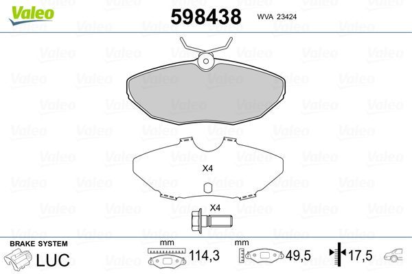Fren Disk Balata Arka Jaguar XJ (X350/X358)(2003->)  VALEO 598438