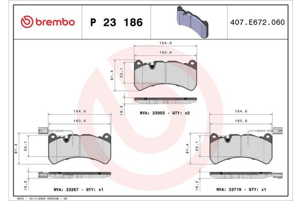 Fren Disk Balata Ön Alfa Romeo Giulia (952)(2016->)  BREMBO P 23 186