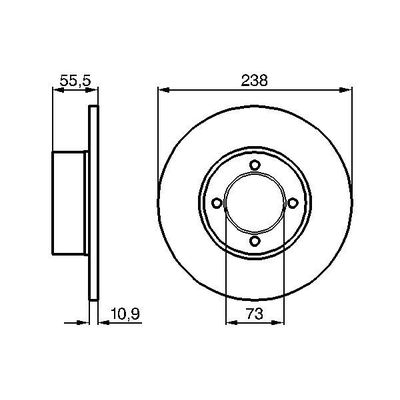 Fren Disk Ayna Ön Sağ ve Sol Opel Kadett C (1974->)  BOSCH 0 986 478 079