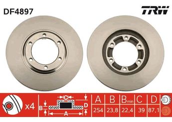 Fren Disk Ayna Ön Sağ ve Sol TRW DF4897  MB950958