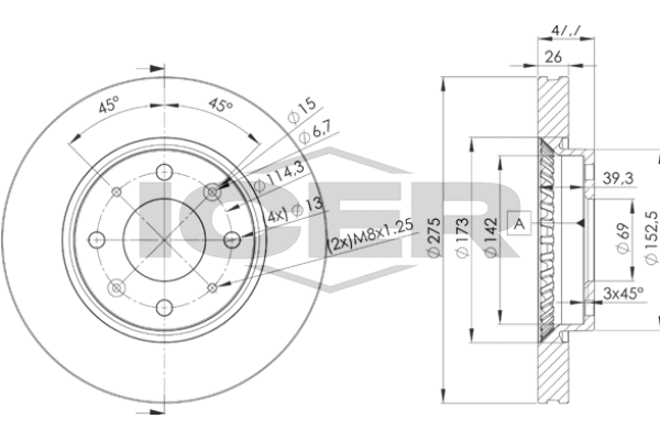 Fren Disk Ayna Ön Sağ ve Sol SWAPP 43102