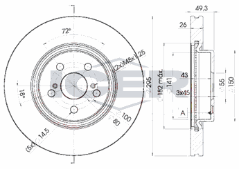 Fren Disk Ayna Ön Sağ ve Sol MGA 50577  4351205070 43512YZZAB 4351205050 4351205110 43512-05050 43512-05070