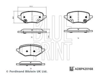 Fren Disk Balata Arka BLUE PRINT ADBP420168  10347032 10489774 10634449