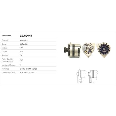 Alternatör  LUCAS ELEKTRIK LEA0917