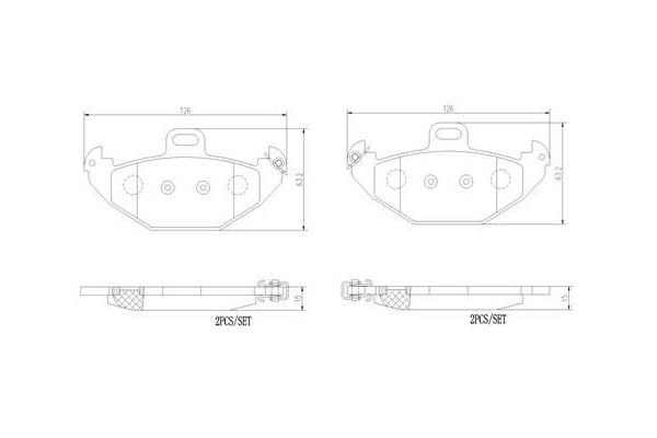 Fren Disk Balata Arka Renault Laguna Grandtour (K56)(04.1998->)  BREMBO P 68 021