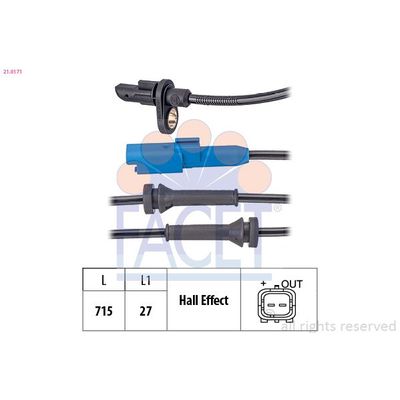 Abs Sensörü Arka Sağ veya Sol DS 3 Cabrio (02.2016->)  PSA ORJINAL 9800035980