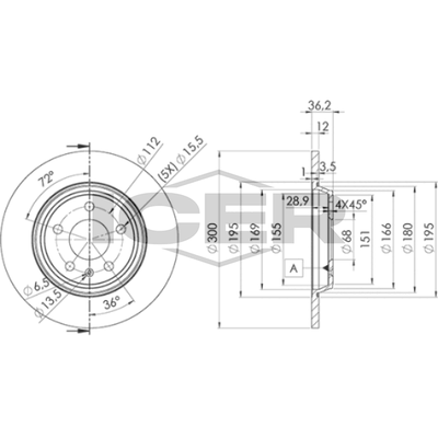 Fren Disk Ayna Arka Sağ ve Sol Audi A7 Sportback (4KA)(11.2017->)  OTOZONE BD7018
