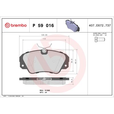 Fren Disk Balata Ön BREMBO P 59 016