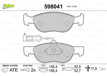 Fren Disk Balata Ön VALEO 598041  9947124 9947630 9949048 71753042 71753041 71770952 77362090 77362186 77362316 9948222