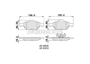 Fren Disk Balata Ön BRAXIS AA0026  410601237R 7701209670 7711130086 7701209100 8671016654