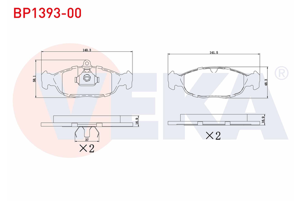 Fren Disk Balata Ön Jaguar XK (XK8/XKR) Coupe (X100)(10.1996->)  VEKA BP1393-00