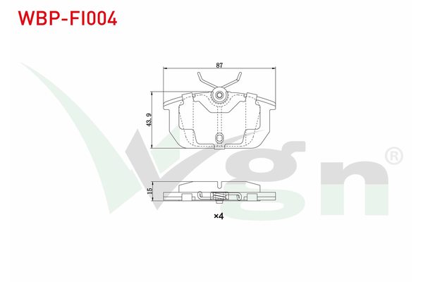 Fren Disk Balata Arka Fiat Barchetta (183)(05.1995->)  WGN WBP-FI004