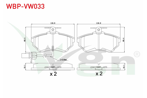 Fren Disk Balata Ön WGN WBP-VW033