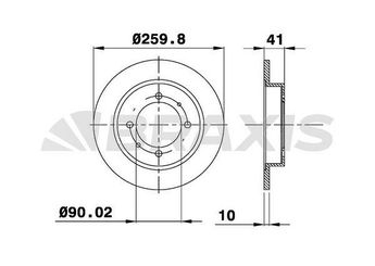 Fren Disk Ayna Arka Sağ ve Sol BRAXIS AE0208  MR249356 MR913846 308729409 30872940.9