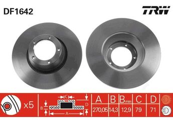 Fren Disk Ayna Ön Sağ ve Sol TRW DF1642  76VB1125AB 1117075 1539549 5022674 5022677 6041696 6166056 76VB-1125-AB 86VX1125B1A 86VX-1125-B1A 86VX1125BA 86VX-1125-BA