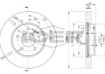 Fren Disk Ayna Ön Sağ ve Sol FEBI BILSTEIN 31425  96625948 20955857 096625948 4801850 48 01 850 4808848 48 08 848 020955857