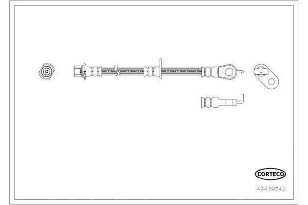 Fren Hortumu Ön Sol Peugeot 108 TOP (03.2014->)  TRW PHD2145
