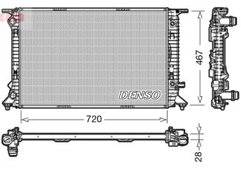 Su Radyatörü  DENSO DRM02021  253102H050 8K0121251AJ 8K0121251K 8K0121251T