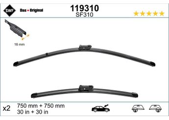 Silecek Süpürgesi Ön  750/750 mm - 30/30 inç SWF 119310  10A998002 10A998002A