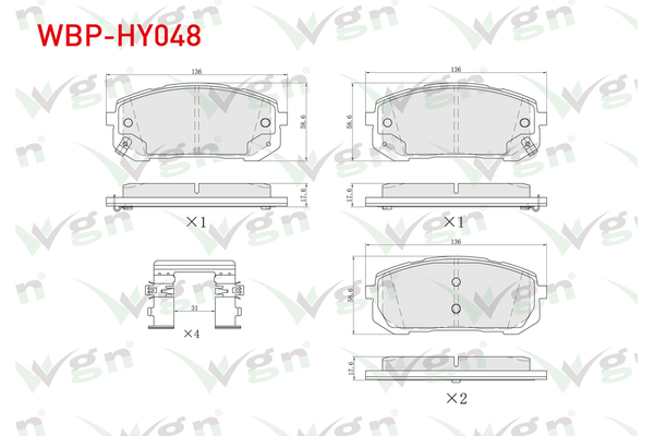 Fren Disk Balata Ön WGN WBP-HY048