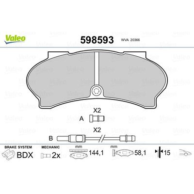 Fren Disk Balata Ön VALEO 598593
