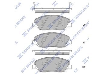 Fren Disk Balata Ön SANGSIN SP1246  581012BA00 581010WA00 581012BA10 581012PA00 581012WA70 581012WA90 581013MA00 581013MA01 581013MA01FFF 581013MA20 581012JA10 581012JA11 58101-2JA11 48130341A0 48130-341A0
