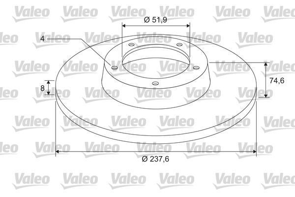 Fren Disk Ayna Arka Sağ ve Sol Renault Clio II (B/CB0)(06.1998->)  VALEO 675410