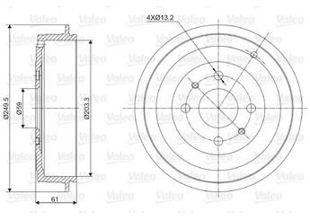 Kampana Arka Sağ veya Sol VALEO 237021  96193771 96193876 51822458 51916180 51945971 60813016 7774593
