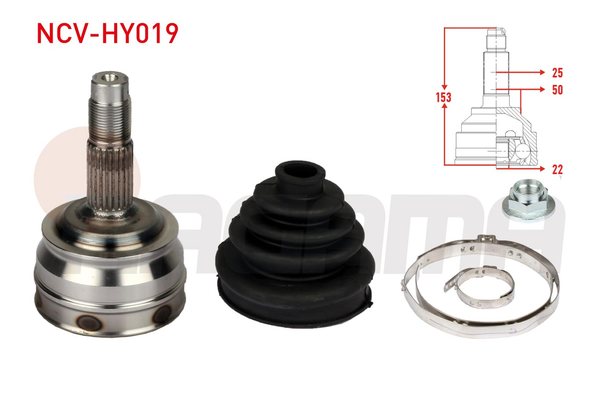 Aks Kafası Ön Dış Sağ veya Sol Mitsubishi Lancer Sedan (C60A/C70A)(1989->)  NAGAMA NCV-HY019
