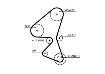 Triger Kayışı  GATES 5657XS  816L1 0816L1 0816.L1 968367528B 1608746180 1703246 1738649 9675996680 AV2Q6K288AB AV2Q6K288BA 816K4 0816.K4 0816K4 16087461 96720895 9672089580 98025712 9802571280