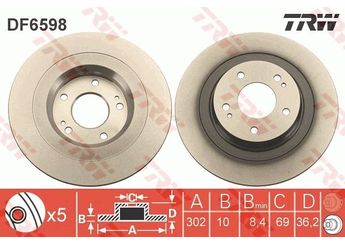 Fren Disk Ayna Arka Sağ ve Sol PSA ORJINAL 1609901080  1609901080 16 099 010 80 4615A125 4615A142 4615A155 4615A168