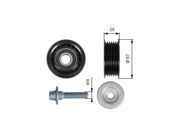 Vantilatör Kayış Gergi Rulmanı  Mercedes C -Serisi Sedan (BM 204)(01.2011->)  GATES T36619