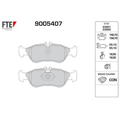 Fren Disk Balata Arka Volkswagen LT Kamyonet (01.1996->2006)  FTE 9005407