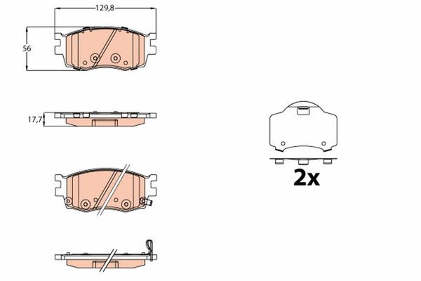 Fren Disk Balata Ön Kia Rio (JB)(2005->)  TRW GDB3626