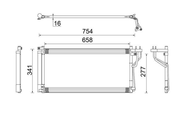 Klima Radyatörü  Hyundai Sonata (NF)(2005->)  MAHLE AC 506 000S
