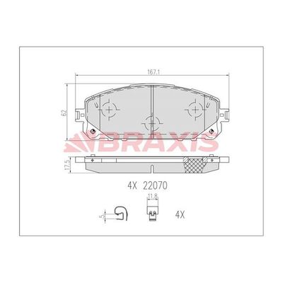 Fren Disk Balata Ön BRAXIS AB0612