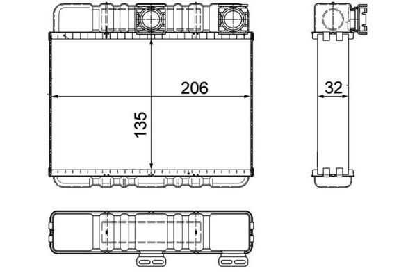 Kalorifer Radyatörü  BMW 3 Serisi Cabrio (E46)(2000->)  MAHLE AH 87 000P