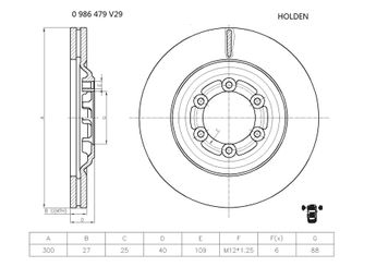 Fren Disk Ayna Ön Sağ ve Sol BOSCH 0 986 479 V29  8979488071 8981246633 8981246634 94712571 94 712 571 8979488040 8-97948-804-0 8979488061 8-97948-806-1 8-98124-663-4