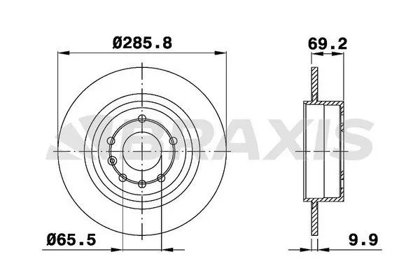 Fren Disk Ayna Arka Sağ ve Sol Saab 9-5 4 Kapı (2001->)  BRAXIS AE0583