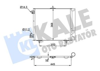 Klima Radyatörü  KALE 358440  3640050 6455AL 6455C2 6455CZ 6455EL 6455ET 6455HA 6455HH 6455JF 9655009380 9683036480 E163362 96530359