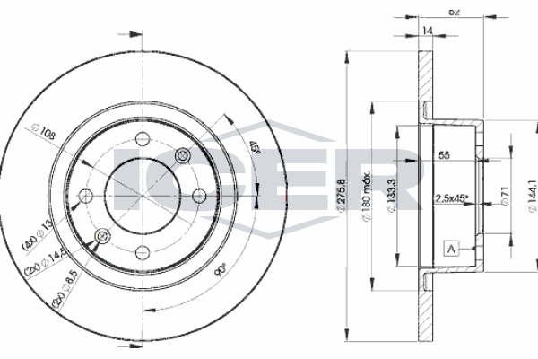 Fren Disk Ayna Arka Sağ ve Sol WALBURG WBD1006C