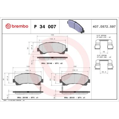 Fren Disk Balata Ön BREMBO P 34 007